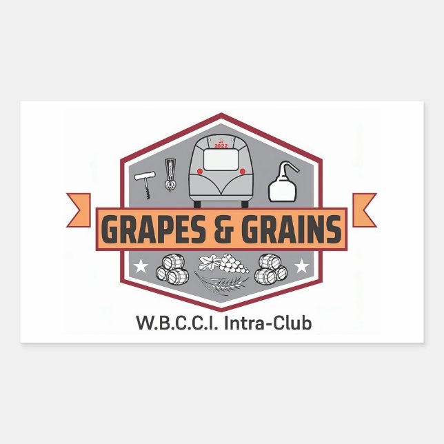 Sticker Rectangulaire Logo Stickers-WBCCI Grappes & Grains (Devant)
