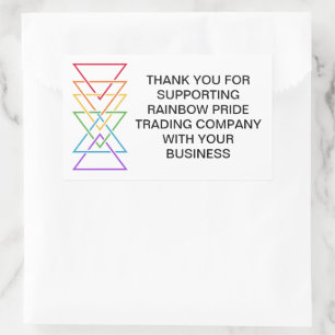 Sticker Rectangulaire Logo Triangle Arc-en-ciel Marketing Entreprise LGB