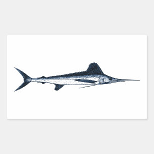 Sticker Rectangulaire Logo White Marlin