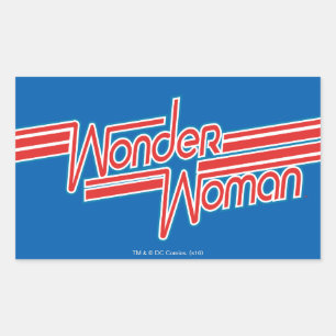 Sticker Rectangulaire Logo Wonder Woman Red and Blue Stripe