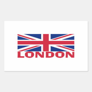 Sticker Rectangulaire Londres en rouge