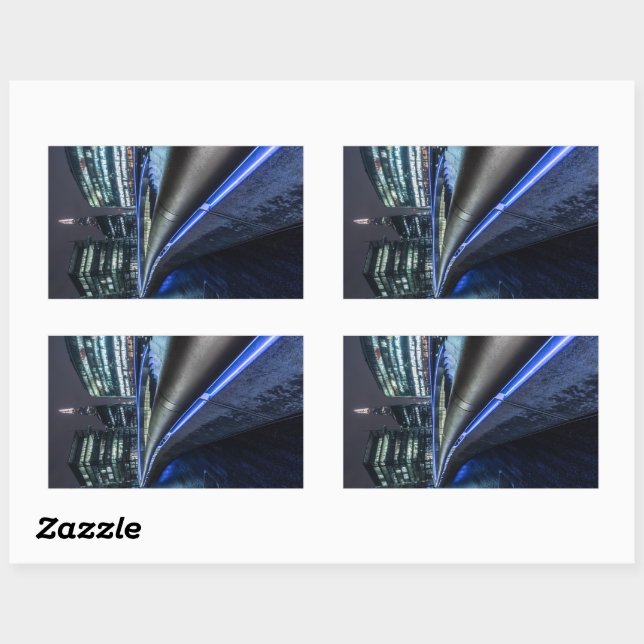 Sticker Rectangulaire Londres la nuit (Feuille)
