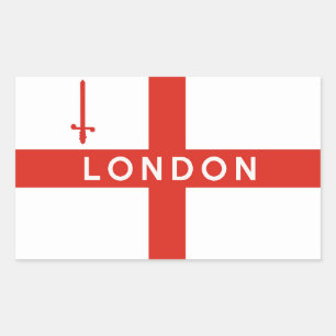 Sticker Rectangulaire londres ville angleterre drapeau britannique nom