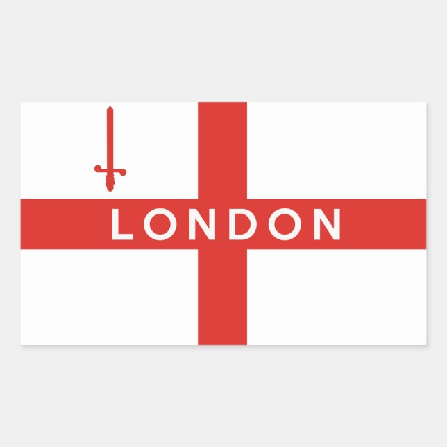 Sticker Rectangulaire londres ville angleterre drapeau britannique nom (Devant)