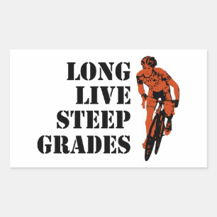 Sticker Rectangulaire Longue Vie Raide Grades Cyclisme