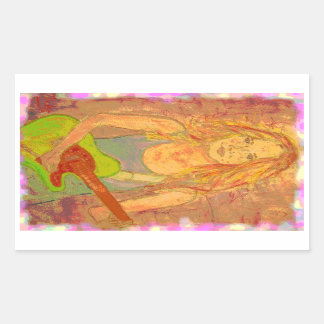 Sticker Rectangulaire look d'écran folk rock girl