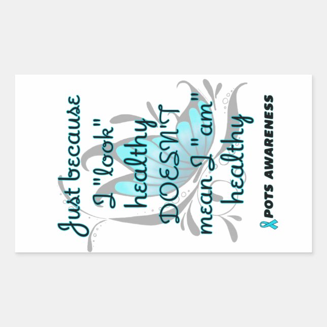 Sticker Rectangulaire "Look" sain/papillon...POTS (Devant)