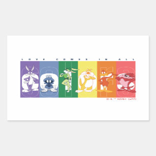 Sticker Rectangulaire LOONEY TUNES™ - L'Amour Vient Dans Toutes Les Coul