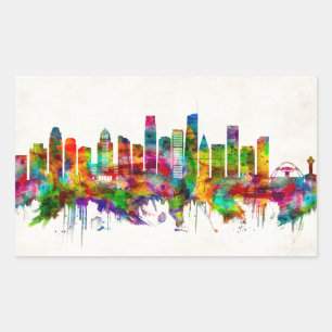 Sticker Rectangulaire Los Angeles California Skyline