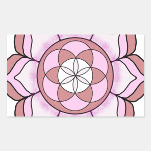 Sticker Rectangulaire Lotus Rose