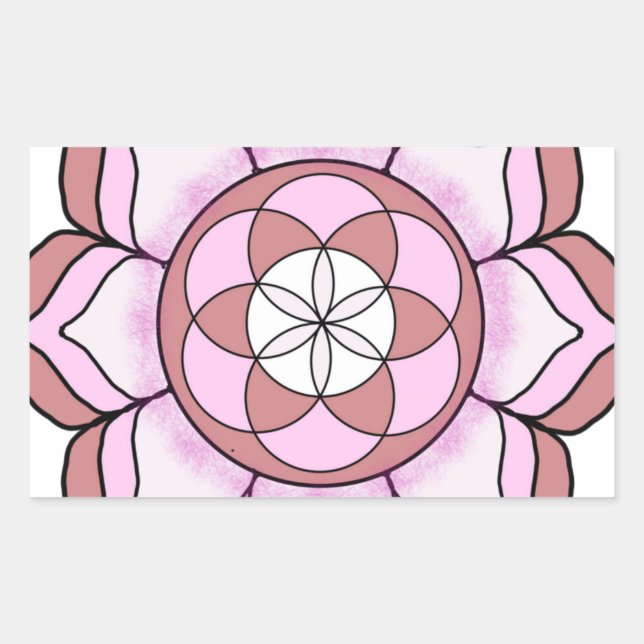 Sticker Rectangulaire Lotus Rose (Devant)