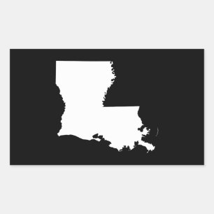 Sticker Rectangulaire Louisiane en blanc et noir