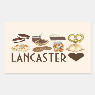Sticker Rectangulaire Love Lancaster PA Pennsylvania Dutch Amish Foods