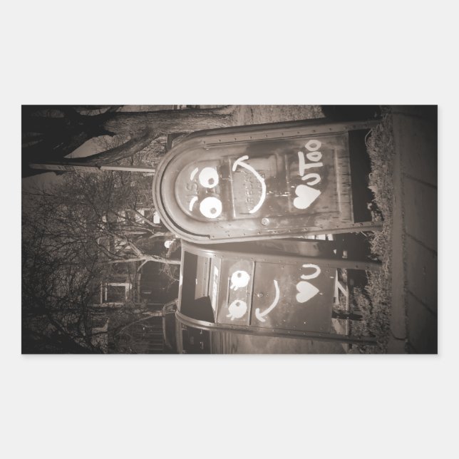 Sticker Rectangulaire love mailboxes : je vous coeur (Devant)