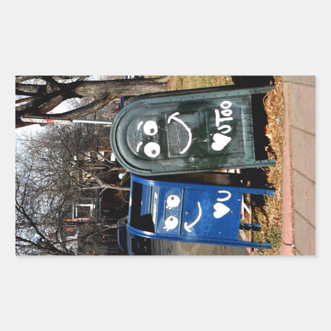 Sticker Rectangulaire love mailboxes : je vous coeur (Devant)