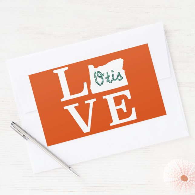 Sticker Rectangulaire LOVE Otis Rope Blanc (Enveloppe)