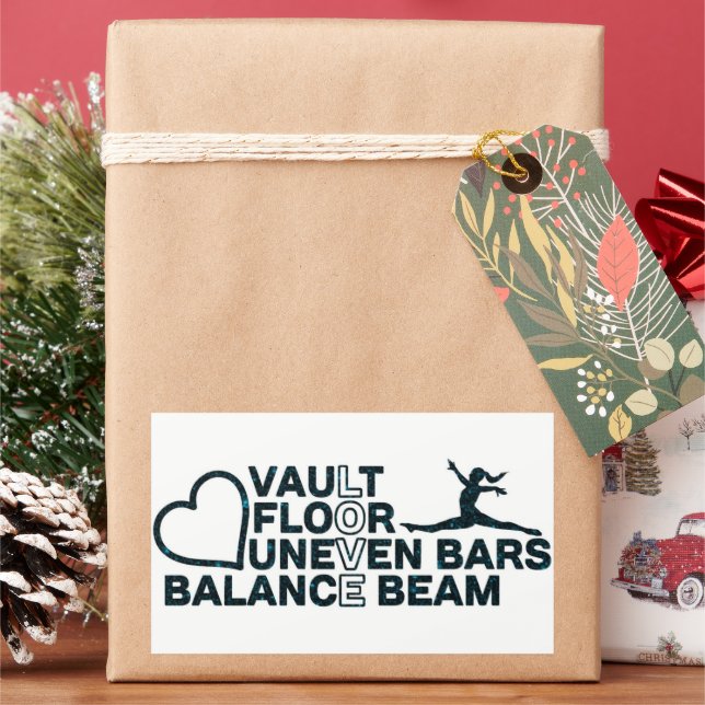 Sticker Rectangulaire Love Vault plancher Barres non-neven Balance poutr (vacances)