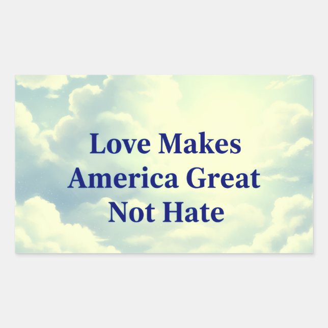 Sticker Rectangulaire LoveMakesAmericaGreat (Devant)