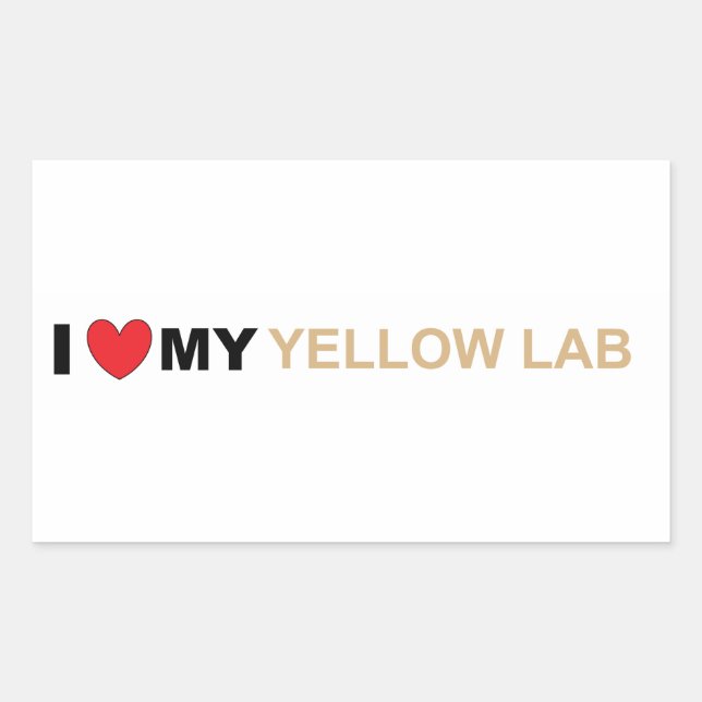 Sticker Rectangulaire LR amour jaune (Devant)