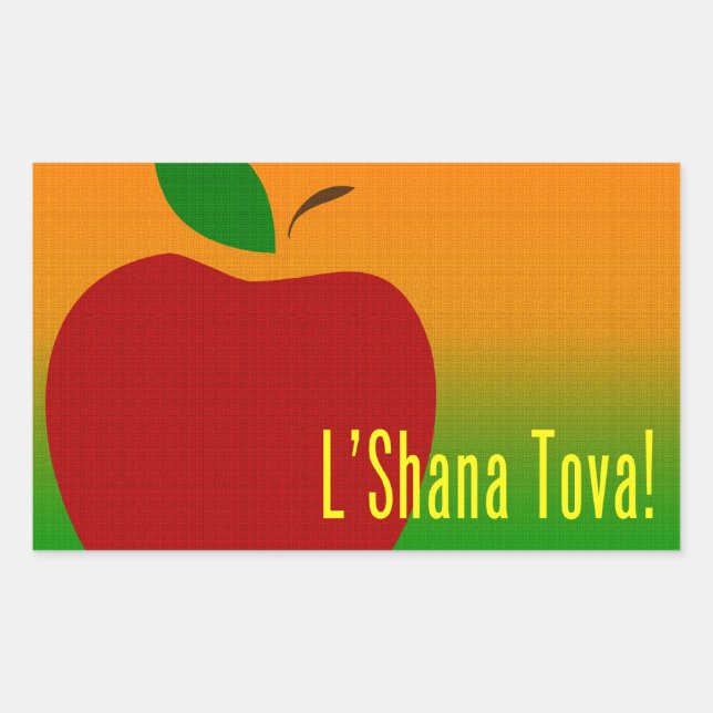 Sticker Rectangulaire L'Shana Tova Apple (Devant)