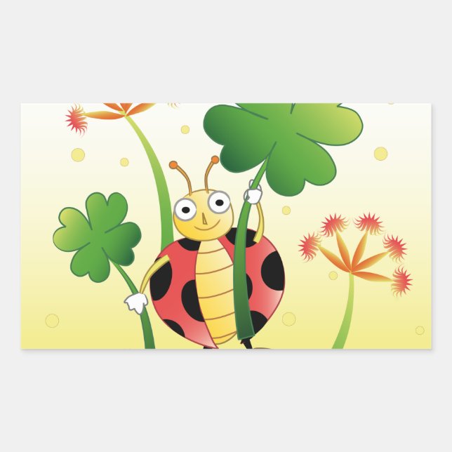 Sticker Rectangulaire Lucky Ladybird (Devant)