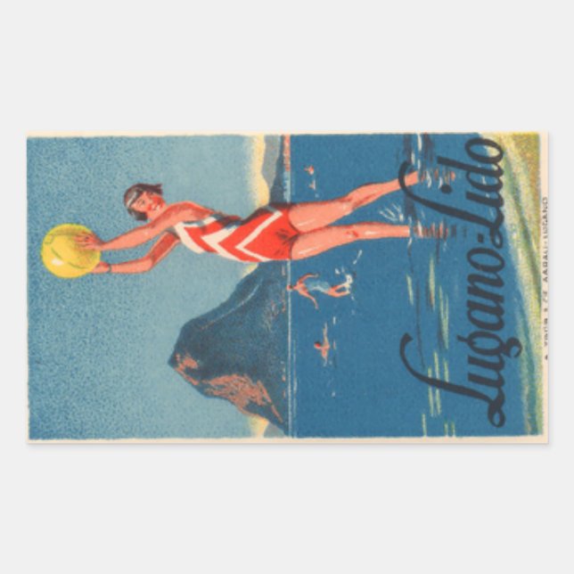 Sticker rectangulaire Lugano Lido (Devant)