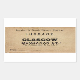 Sticker Rectangulaire Luggage Glasgow