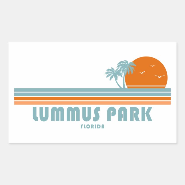 Sticker Rectangulaire Lummus Park Floride Sun Palm Trees (Devant)