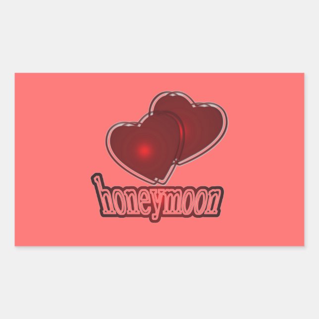 Sticker Rectangulaire Lune de miel (Devant)