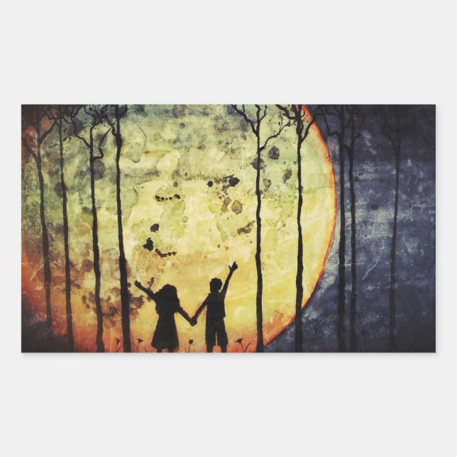 Sticker Rectangulaire Lune Enfants (Devant)