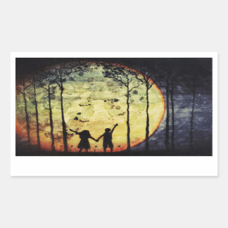 Sticker Rectangulaire Lune Enfants
