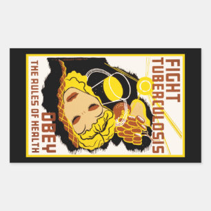 Sticker Rectangulaire Lutter contre la tuberculose ~ Respecter les règle