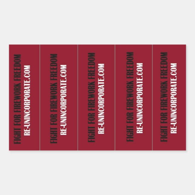 Sticker Rectangulaire Luttez pour la liberté du feu d'artifice ! (Devant)