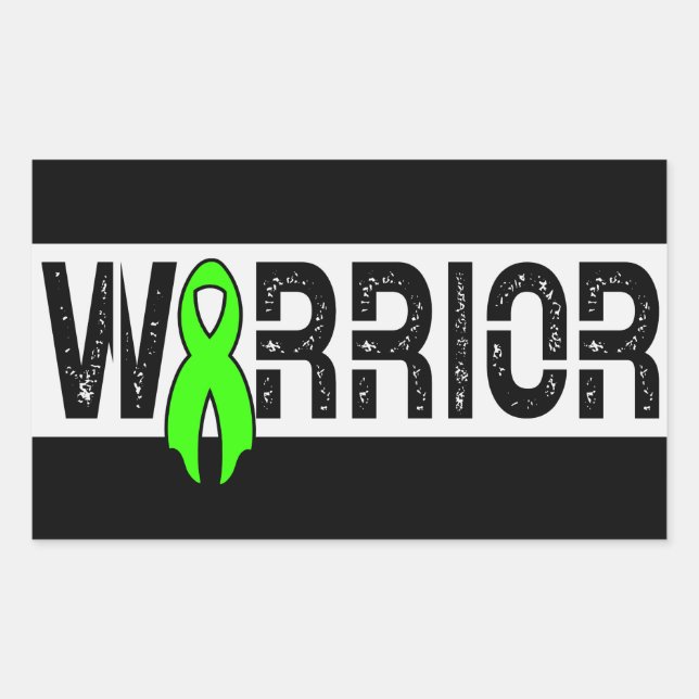 Sticker Rectangulaire Lymphome de Hodgkin Guerrier Sensibilisation au Ca (Devant)