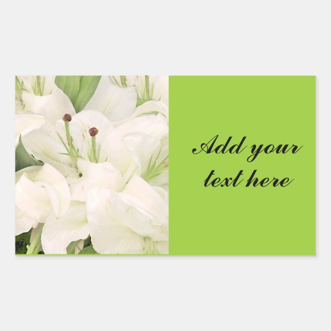 Sticker Rectangulaire Lys blancs, Lys d'amour_ (Devant)