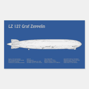 Sticker Rectangulaire LZ 127 Graf Zeppelin - Plan directeur des navires