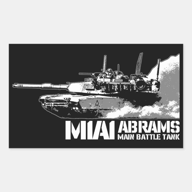 Sticker Rectangulaire M1 Abrams (Devant)