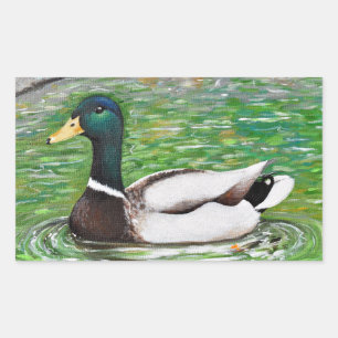 Sticker Rectangulaire M. Mallard Peinture de canard