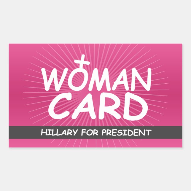 Sticker Rectangulaire Ma carte de femme - Hillary pour le président (Devant)