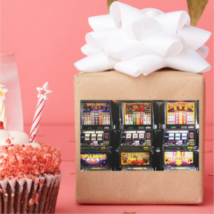 Sticker Rectangulaire Machines à rêves - Machines à sous porte-bonheur