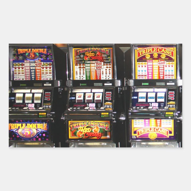 Sticker Rectangulaire Machines de rêve Las Vegas Slots (Devant)