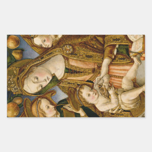 Sticker Rectangulaire Madonna Jésus Christ Anges Noël élégant