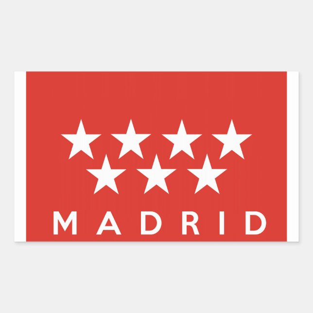 Sticker Rectangulaire madrid ville drapeau espagne nom du pays (Devant)