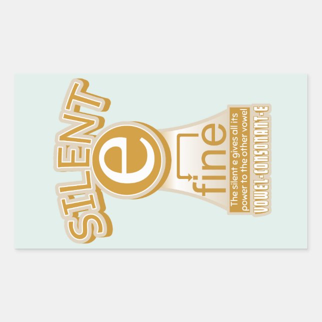 Sticker Rectangulaire Magie e règle PHONIQUE apprentissage anglais (Devant)