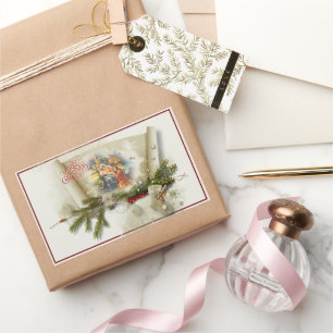 Sticker Rectangulaire Magnifique collage de la nativité personnalisé pou