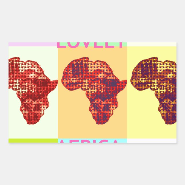 Sticker Rectangulaire Magnifique Couleur Afrique Carte Pop Motif Art Des (Devant)