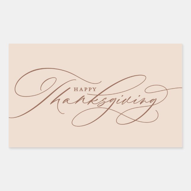 Sticker Rectangulaire Magnifique script de Thanksgiving heureux (Devant)