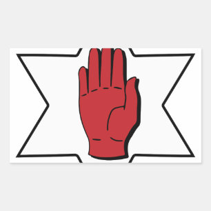 Sticker Rectangulaire Main rouge de l'Ulster