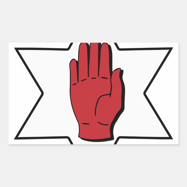 Sticker Rectangulaire Main rouge de l'Ulster (Devant)