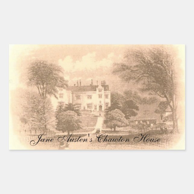 Sticker Rectangulaire Maison Chawton de Jane Austen (Devant)